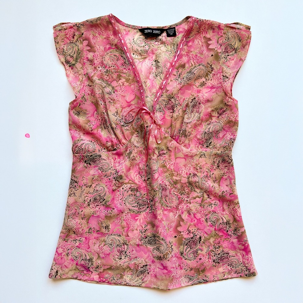 YK Zero Zero Fairy Babydoll Paisley Print Sleeveless Top